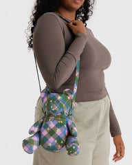 Bear Baggu Green Star Plaid