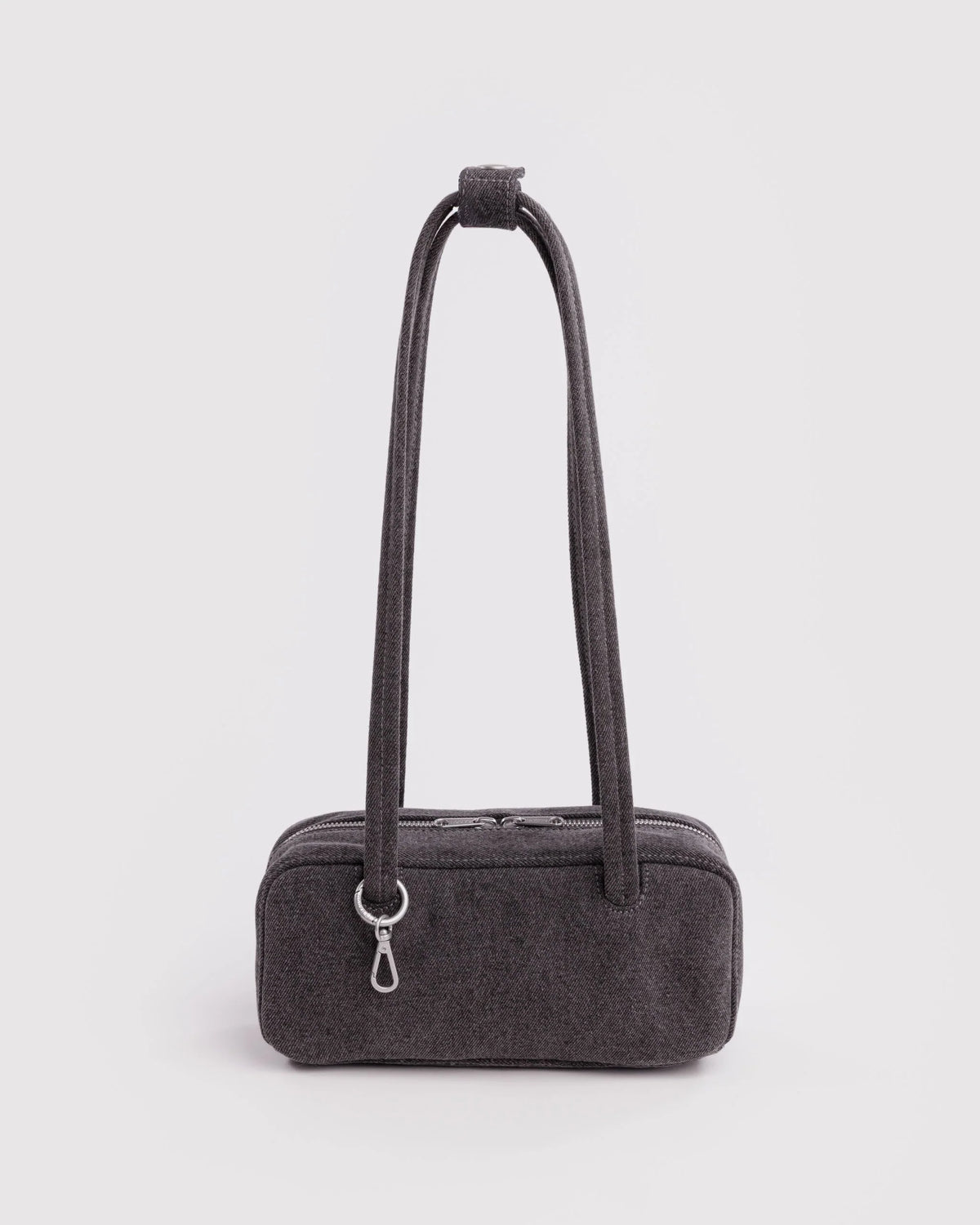 Small Denim Bowler Bag Washed Black Denim