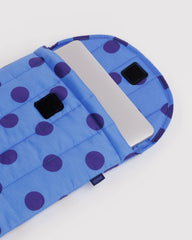 Puffy Laptop Sleeve 13"/14" Blue Polka Dot