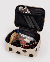 Small Cosmetic Case Cream and Black Polka Dot