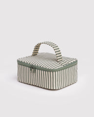 Small Cosmetic Case Sage Stripe