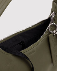 Mini Recycled Leather Shoulder Bag Loden