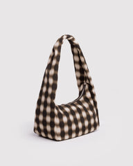Small Nylon Meringue Bag Blurred Gingham Brown