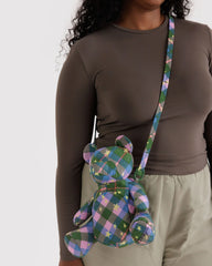 Bear Baggu Green Star Plaid