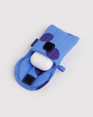 Puffy Earbuds Case Blue Polka Dot