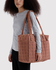 Small Cloud Carry-On Tan Houndstooth