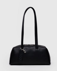 Recycled Leather Bowler Bag Black