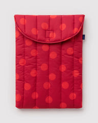 Puffy Laptop Sleeve 16" Red Polka Dot