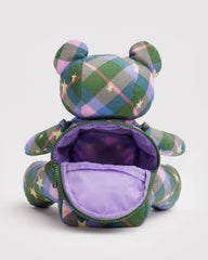 Bear Baggu Green Star Plaid